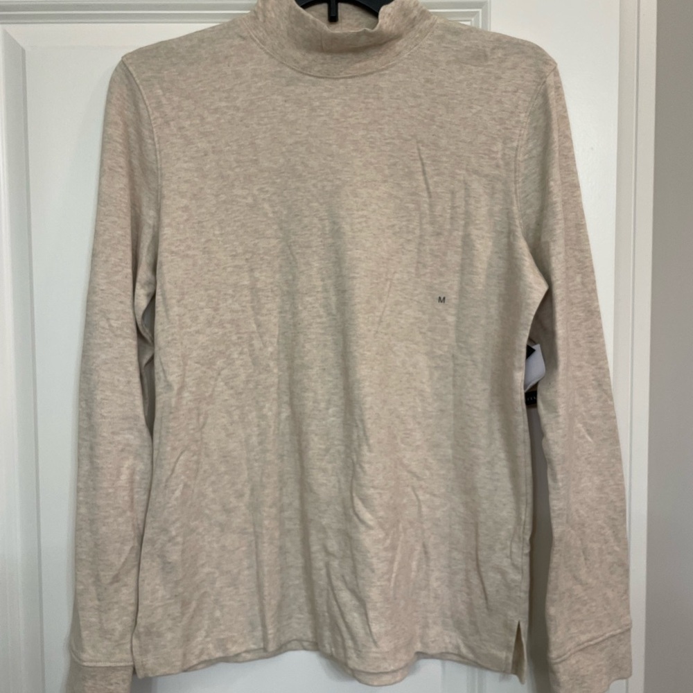 Women's Cream Turtleneck Top